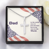 Gift For Dad From Son, Unique Gift From Daughter, Thank You Dad, Personalized Cross Necklace, You are the world