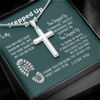 To My Stepped Up Dad Bonus Dad Men Silver Adult Cross Necklace, Gift for Stepdad Father’s Day Gift, Best Dad Gift