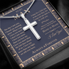 Gift for Him, Men Silver Adult Cross Necklace, Promise Necklace Gift, Valentines Gift for Boyfriend
