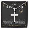 Gift for Boyfriend, Silver Cross Men Adult Necklace from Girlfriend, Boyfriend Anniversary Jewelry