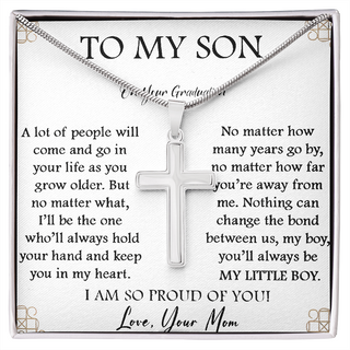 Cross Necklace for Son, Son on His Graduation Gift, Graduation Necklace for Son, Son Graduation Present from Mom