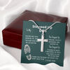 To My Stepped Up Dad Bonus Dad Men Silver Adult Cross Necklace, Gift for Stepdad Father’s Day Gift, Best Dad Gift