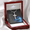 To My Husband Cross Necklace Message Card, Anniversary Gift For Husband, I love you always forever