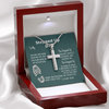 To My Stepped Up Dad Bonus Dad Men Silver Adult Cross Necklace, Gift for Stepdad Father’s Day Gift, Best Dad Gift