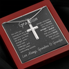 To Our Grandson Gift from Grandma and Grandpa, To Our Grandson Necklace, Silver Men Cross Necklace