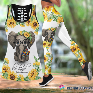 Be Kind Autism Awareness  Tank Top And Leggings Set HG Autism Gift