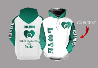 Gift For Mom Dog Mom Teal Sleeves Personalized US Unisex Size Hoodie Gifts For Dog Lovers