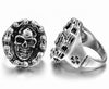 Gothic Skull Antique Silver Alloy Biker Ring
