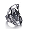 Grim Reaper Skull Polished Ring