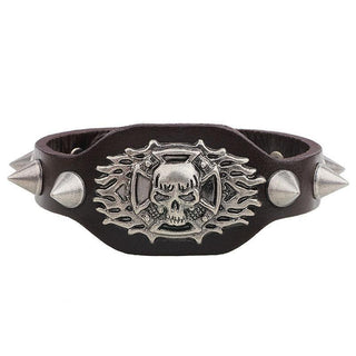 Cuff Rope Wide Leather Skull Bracelets