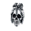 Exaggerate Wavy Hair Adjustable Skull Ring