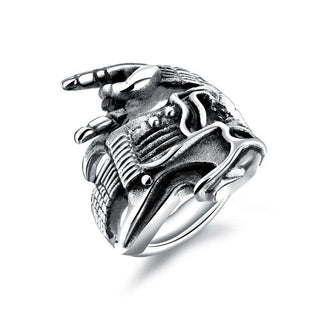 Skull Guitar Victory Gesture Rings