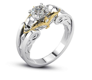 Skull Skeleton Hand CZ Ring