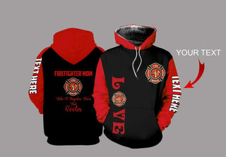 Gift For Mom Firefighter Mom Personalized US Unisex Size Hoodie