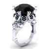 Geometric Skull Black Stone Engagement Ring