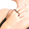 Unique Alloy Crystal Water Drop Skull Double Ring