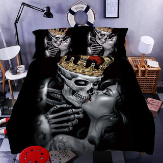Special Sale: Skull Couple Bedding Set 1 (Duvet Cover and Pillowcases) - designfullprint