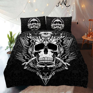Skull And Crossbones 3D Bedding Set (Duvet Cover and Pillowcases) - designfullprint