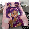 Black Pride Black Girl Cute Purple Music Custom Name Bedding Set HG Black And Proud 365