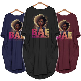 Black Pride Black And Boujee Dress - BAE Black And Educated Black History Month Dress Batwing Pocket Dress Black And Proud 365