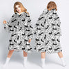 Cat Lover Gifts Chasing Something Black Cat Wearable Blanket Snug Hoodie For Teens And Adults