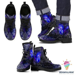 Gift For Wolf Lover Smokey Eyes Wolf Leather Boots NHD
