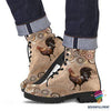 Chicken Doodle Flower Style Leather Boots NHD