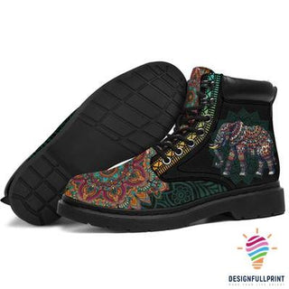 Gift For Elephant Lover Elephant Leather Boots NHD