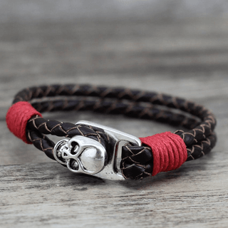 Skull Leather Bracelet - designfullprint