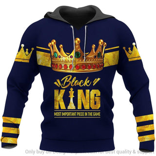 Black Pride Blue Black King Most Important Piece In The Game Personalized Unisex Hoodie Black And Proud Hoodie