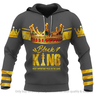 Black Pride Gray Black King Most Important Piece In The Game Personalized Unisex Hoodie Black And Proud 365
