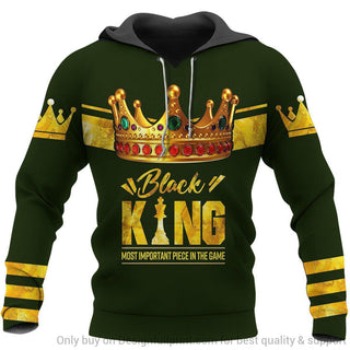 Black Pride Green Black King Most Important Piece In The Game Personalized Unisex Hoodie Black And Proud 365