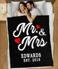 Personalized Mrs And Mrs Blanket HG