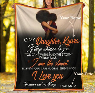 Black Pride Gift For Mom Black American Family Black Mom and Daughter Personalized Sherpa Blanket Mother Day Gift