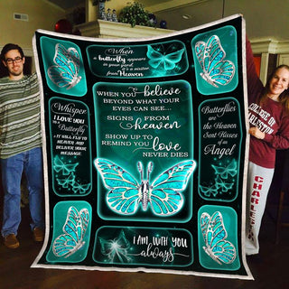 Gift For Butterfly Lover Butterfly Love Angle In Heaven Message From Heaven Blanket HG Memorial Gifts