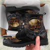 New Comfortable Lace Up Leather Boots Skull 020 - designfullprint