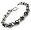 Men's Silver Skull Ghost Biker Stainless Steel Chain Bracelet