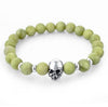 Natural Stone Beads Skull Bracelet