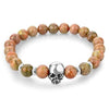 Natural Stone Beads Skull Bracelet