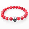 Natural Stone Beads Skull Bracelet