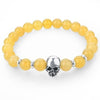 Natural Stone Beads Skull Bracelet