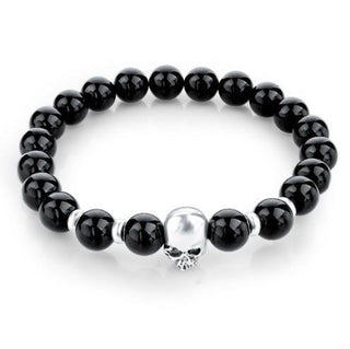 Natural Stone Beads Skull Bracelet