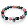 Natural Stone Beads Skull Bracelet