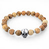 Natural Stone Beads Skull Bracelet