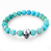 Natural Stone Beads Skull Bracelet