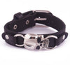 Stainless Steel Rivet Punk Leather Skull Bracelet