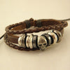 Braided Vintage Skull Leather Bracelet