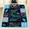 Gift For Butterfly Lover Teal Butterfly Love Angle In Heaven Blanket HG Memorial Gifts