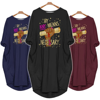 Black Pride Educated By Any Means Necessary  Black History Month Batwing Pocket Dress Black And Proud 365