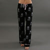 Skull Casual Low Waist Flare Wide Palazzo Pajama Pants - designfullprint
